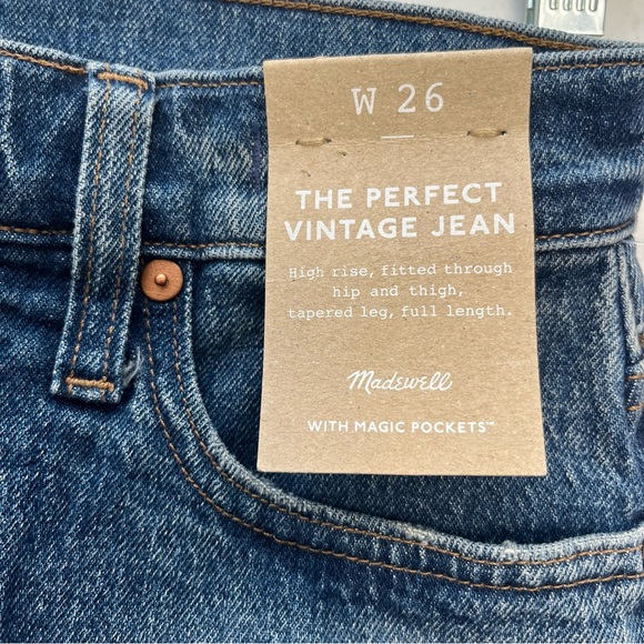 Madewell 26 2 NWT Straight Leg Jeans Pants Cotton The Perfect Vintage Jean HR - Picture 5 of 9